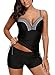 Dearlove Women Push up Tankini Top Swimsuit with High Waist Boyshort S-XXXL