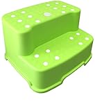 Tenby Living Jumbo Step Stool with Removable Non-Slip Caps and Rubber Grips, Green, Extra-Wide/Extra-Tall