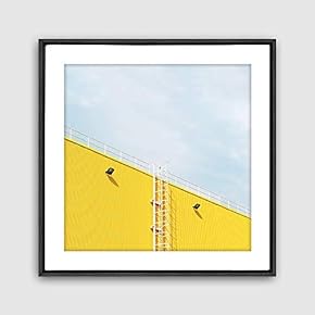 Framed Canvas Wall Art Geometric Building Canvas Prints Home Artwork Decoration for Living Room,Bedroom - 16x16 inches