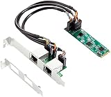 Sujhyrty M.2 Dual 2.5G Ethernet NIC 2Port RJ45 2500Mbps RTL8125B Gaming Card view 1