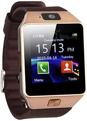 NALMAK DZ014 Model_SD5 Smartwatch Bluetooth Sweatproof Phone with Camera TF/SIM Card Slot for Android and iPhone Smartphones for Girls & Boys (Gold)