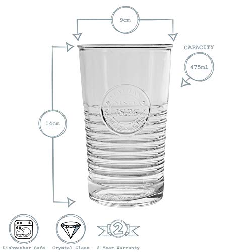 Bormioli Rocco Officina 1825 Zerfurchter Highball Cocktailgläser Set - 475ml - Packung mit 24 – Bild 4