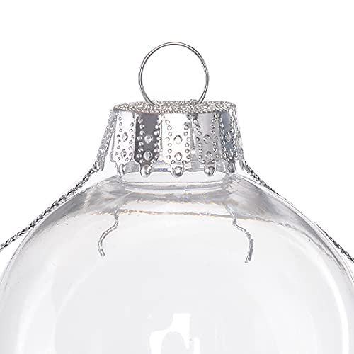 Wenosda Clear Plastic Acrylic Fillable Ball Ornament Set Holiday