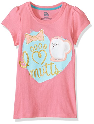 Secret Life of Pets Little Girls' Short Sleeve T-Shirt Shirt, Pink, 5