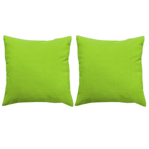 Water Resistant Outdoor Filled 18" Cushion in Lime Green 4 pack