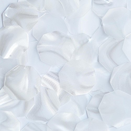 Sequin Octagon 1.5 inch Crystal Mirage Loose Paillettes. Made in USA. Large for display, accents, applique, arts, crafts, and embellishment.