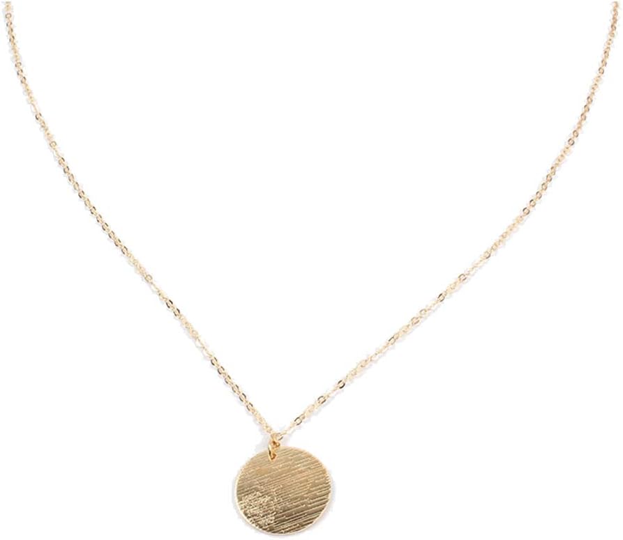 du fangbin Dot Ball Pendant Necklace Dainty Handmade Moon Phase Pendant Chain Minimalist Jewelry Gift (Gold)