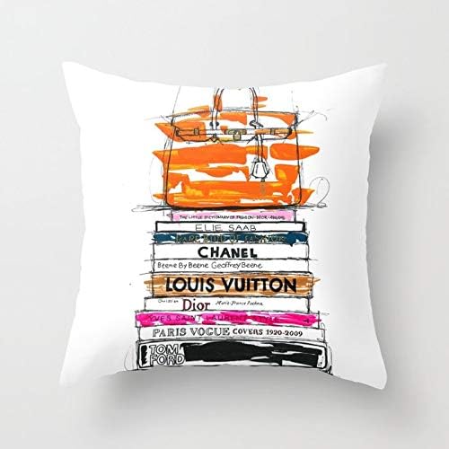 Throw Pillow Cover 18X18 inch Decorative Pillow Case Cushion Cover for Holiday Decoration Home Sofa Living Room Car Decor - Birkin Bag and Fashion Books