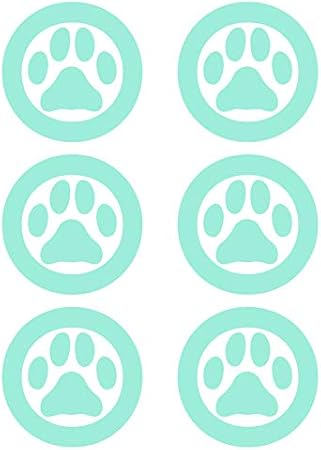 Amazon Nc Smile 犬 猫 肉球 足跡 カッティング ステッカー ワンポイント マーク 6枚 Aタイプ ミントグリーン ステッカー デカール 車 バイク