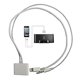 MOTONG 3.5mm 8 Pin to 30 Pin Converter Audio Adapter For iPhone 6 5 5S 5C / iPod touch 7 / iPad Mini 1st, 2nd Gen / iPad 4 / iPad air (White)