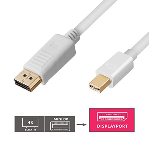 Mini DP to DP, SZCTKlink Mini DisplayPort (Thunderbolt) Male to DisplayPort Male Cable (10ft/3m, 4K, Gold Plated) for Macbook, Chromebook Pixe C1010-02-10ft