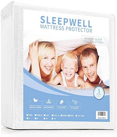 Wecrea Upgrade Twin XL Size 100% Waterproof Mattress Protector, Premium Cotton Hypoallergenic Mattress Cover, 3D Breathable, Bed Bug Proof, Dust Mite Proof - Vinyl Free