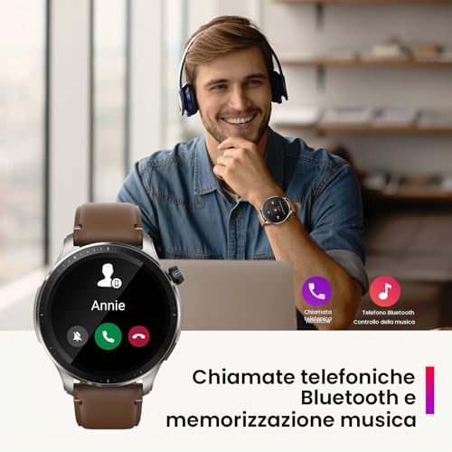 GTR 4 Smartwatch Orologio Intelligente, Dual Band GPS, 6 Posizioni Satellitari, 150 modalità Sportive, Riproduzione di Musica, Telefonate Bluetooth, Alexa, AMOLED, SpO2, Cardiofrequenzimetro