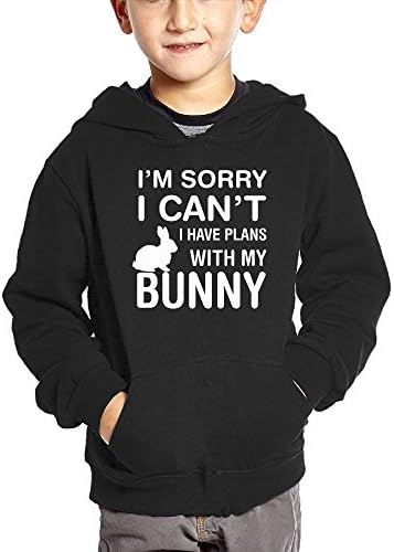 Poorynrr Ppzx 2-6 Child Pure Cotton Pullover Sorry I Can't I Have Plans With My Bunny Comfortable Athletic Hoodie