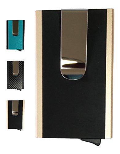 Credit card holder automatic pop-up aluminum wallet, rfid blocker…