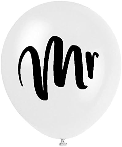 Yeefant 10 Pcs 12 Inch Mr Balloons Latex Wedding Party Baby Shower Birthday Home Decoration,White