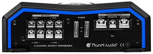Planet Audio PL1600.4 Pulse 1600 Watt, 4 Channel, 2 to 8 Ohm Stable, Class A/B, Full Range, Bridgeable, MOSFET Car Amplifier, Remote Subwoofer Control
