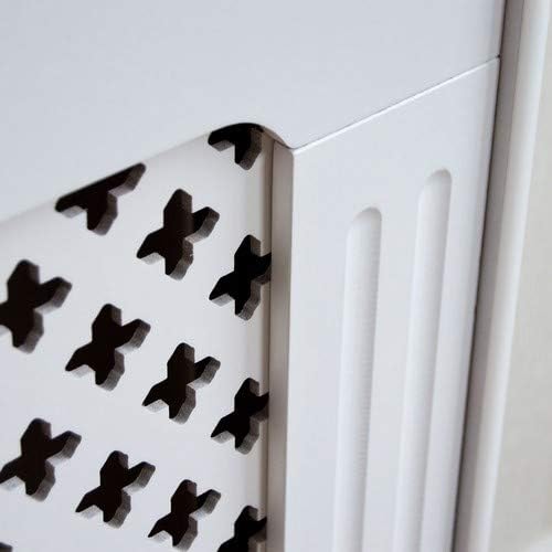 Vida Designs Oxford Radiator Cover White, Medium, Traditional Cross Pattern Design For Optimal Heat Circulation - Image 5