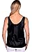 Patricia Lingerie Women's Anti-Static Soft Silky Satin Under Camisole with Elegant Floral Lace Trim (Black, Large)