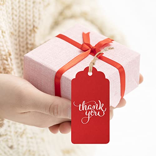 SallyFashion 200 PCS Color Gift Tags, Hanging Tags Labels with String, Heart Hole Punch for Gifts Arts and Crafts Valentines Wedding Birthday Holiday