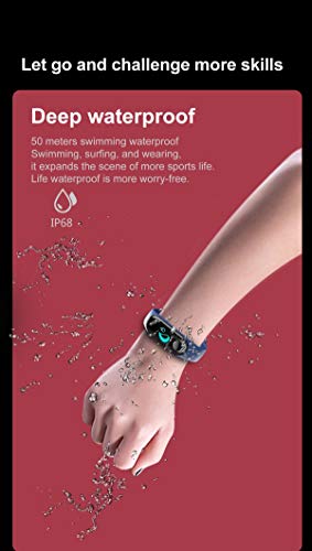 Fitness Activity Tracker for iPhone Xs Max,Miya Waterproof Heart Rate Monitor Watch Blood Pressure Color Screen Bluetooth Smart Wristwatch Step Counter Sport Bracelet Watch for Kid Men Women - Gray - Thumbnail 5