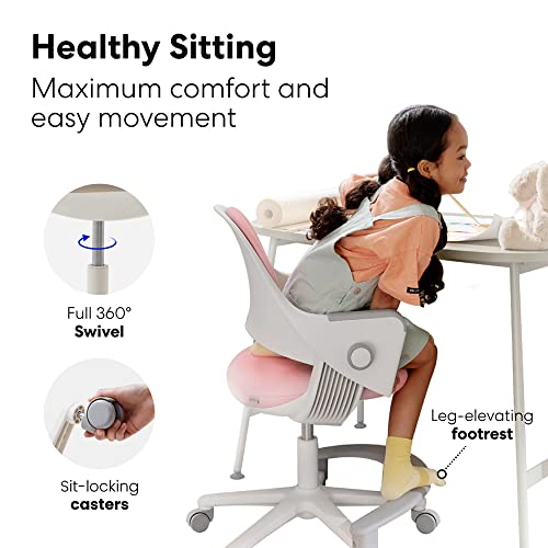 SIDIZ Ringo Kids Desk Chair Ergonomic Kids Chair with Footrest, 4