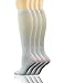 Yomandamor Women's Non-binding Cotton Knee-Hi Diabetic Socks Boot Socks with Cushion Sole and Seamless Toe,4 Pairs L Size