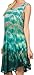 Sakkas 15803 - Nora Sleeveless Embroidered Short Tie Dye Caftan Dress/Cover up - Teal - OS
