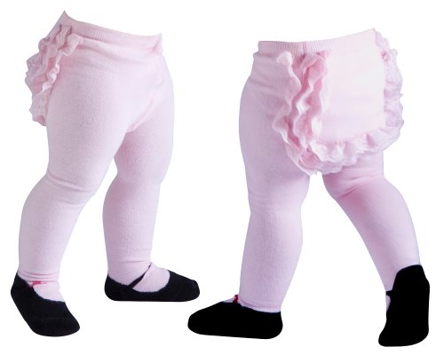 Jazzy Toes Mary Jane Lacy Baby Tights Pink (6-12M)