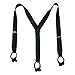 CTM Men's Elastic Button End Dress Suspenders with Silver Hardware, Navy