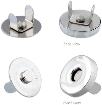 Topluck High Quality Brand NEW Magnetic Button Clasp Snaps - Purses, Bags, Clothes - No Tools Required - Choose Small or Large Magnetic Button , Set of 6 (14mm)