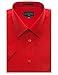 Men's Regular-Fit Solid Color Short Sleeve Dress Shirt, RED Shirts (2XL)