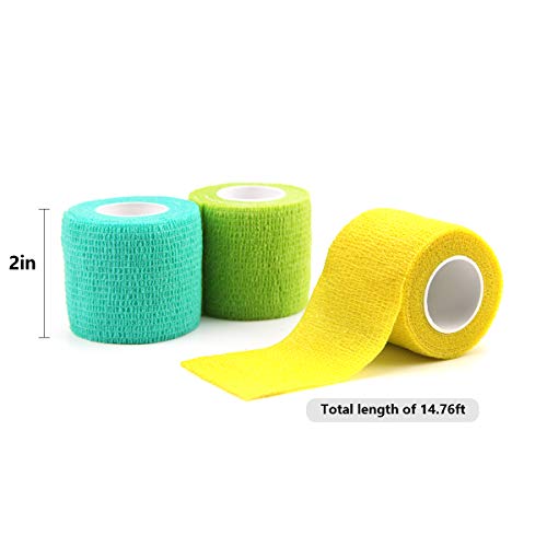 AUPCON Self Adhesive Bandage Vet Tape Cohesive Bandages Bulk Self Adherent Wrap Non-Woven for Pets Animals & Ankle Sprains & Swelling Supply, FDA Approved