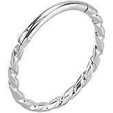 Pierced Owl 16GA 925 Sterling Silver Twisted Hinged Segment Clicker Ring