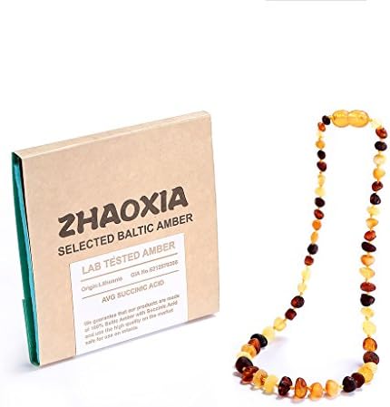 Raw Baltic Amber Teething Necklace for Baby (Multicolor Raw)(11 Inches) - UNPOLISHED