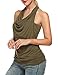 Zeagoo Womens Sexy Halter Open Back Sleeveless Camisole Top ,Army Green,Medium