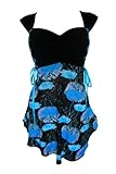 Dare To Wear Victorian Gothic Boho Women's Plus Size Cinch Corset Top Azure Poppy 5x