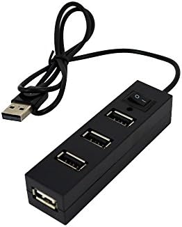 FranLyon 4 Port High Speed USB 2.0 Hub with Individual Power Switches for OTG,Ultra Book, MacBook Air, Windows 8 Tablet PC (4USB Black)
