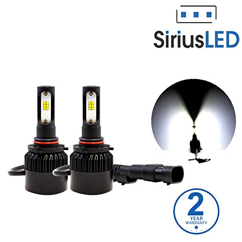SiriusLED X2 Model Extremely Bright CSP LED Chip 8000 Lumens Headlights Fog Lights Bulb Conversion Kit 6000K Xenon White (9005 HB3)