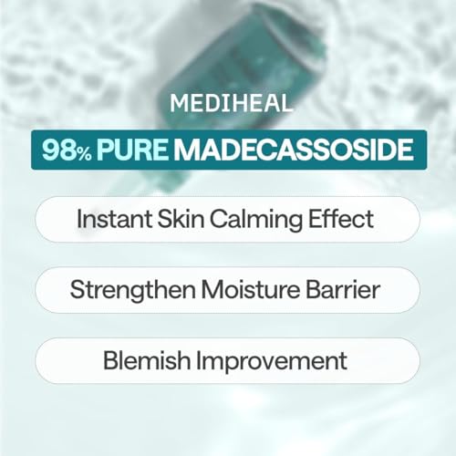 MEDIHEAL Essential Face Mask [Madecassoside] Blemish Repair 10 pcs. with 98% Purity Madecassoside & Hyaluronic Acid - Soothing Care, Hydrating- Travel Essentials, Vegan Formula Korean Sheet Mask