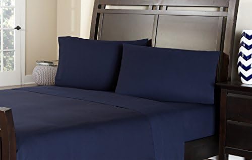 Amaze 310 Thread Count 100% Cotton Sheets, King, Navy Blue