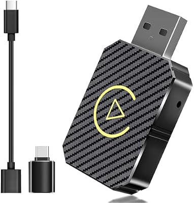 Adaptateur CarPlay sans Fil pour Apple iPhone, Adaptateur sans Fil carplay avec câble d'extension USB & USB-C/Type-C, Compatible avec Les Voitures à partir de 2016 et Phone iOS 10+