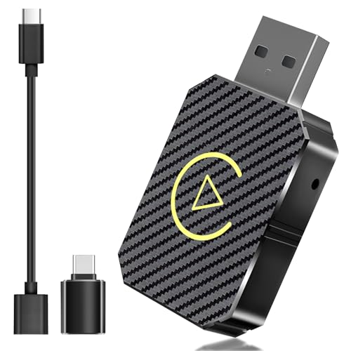 Adattatore Carplay Wireless, 2025 USB Carplay Senza File per iPhone, Car Play Dongle per Auto con USB A/C, Compatibile con Apple iOS 10+ e 800+ Modelli di Auto dopo il 2016