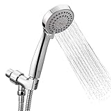 AmazerBath Shower Head, High Pressure Handheld Shower Head with Powerful Shower Spray, 3 Spray Settings Hand Held Shower Head with Hose and Bracket, Chrome