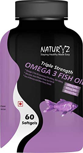 Naturyz Triple Strength Omega 3 Fish Oil 1400mg with 1000mg Omega 3 (600Mg EPA & 400Mg DHA) - 60 Softgels