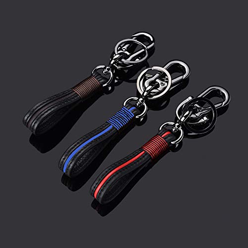 QIAOBA Car Key Chain,Handmade Premium Leather Valet Keychain Detachable with Car Key Loop Ring Car Key Fob Chain for Men Women Fit Honda Mercedes Benz BMW Ford Audi Nissan Jeep Cadillac Lexus (Brown)