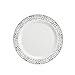 Party Bargains Plastic Plates | Premium Quality White & Silver Lace Rim Dinnerware | Excellent for Weddings, Baby & Bridal Showers, & More | Heavy Duty 7.5” Plate (40 Pack)