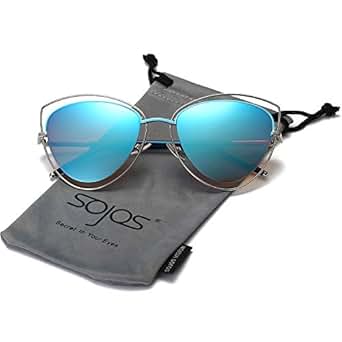 SojoS Women's Double Wire Double Rimmed UV400 Cat Eye
