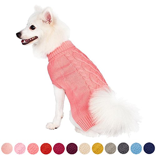 Blueberry Pet Wool Blend or Acrylic Classic Cable Knit Dog Sweater