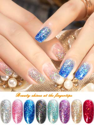 45 Colors Nail Art Glitter Powder Makeup, Mix Glitter Nail Art Multi Purpose Shimmer Dust Sequins Nail Art Kit for Nail Art Decoration